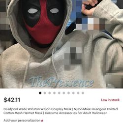 Deadpool Mask Costume Halloween mask Hood Cotton Spandex Leather for Kids Adult 
