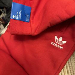 BRAND NEW - adidas Mens Red Essentials Trefoil Jogger Sweatpants Size L