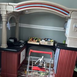 Step2 Grand Walk-In Kitchen Playset with Melissa and Doug Accessories and Shopping Kart