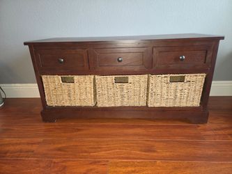 Storage bench w/3 drawers & 3 baskets