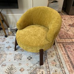Accent Chair Upholstered Armchair  - Yellow