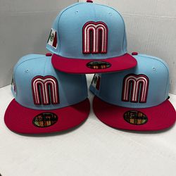 New Era Mexico WBC World Baseball Classic 2023 59Fifty Blue Pink Hat 