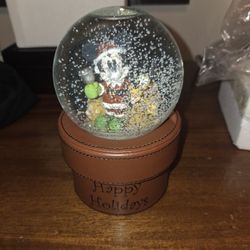 Mickey & Pluto Snow Globe With Jewelry Box 