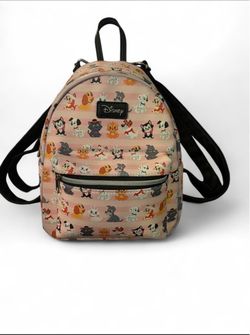 Disney Loungefly Mini Backpack Pink Allover Disney Pets Character Print Bag