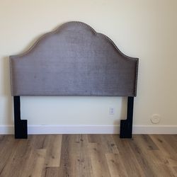 Gray Velvet Full / Queen Headboard