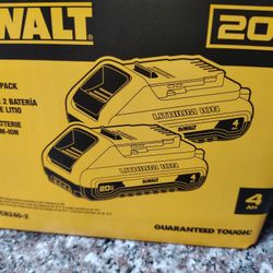 DeWalt Two 4.0ah Batteries