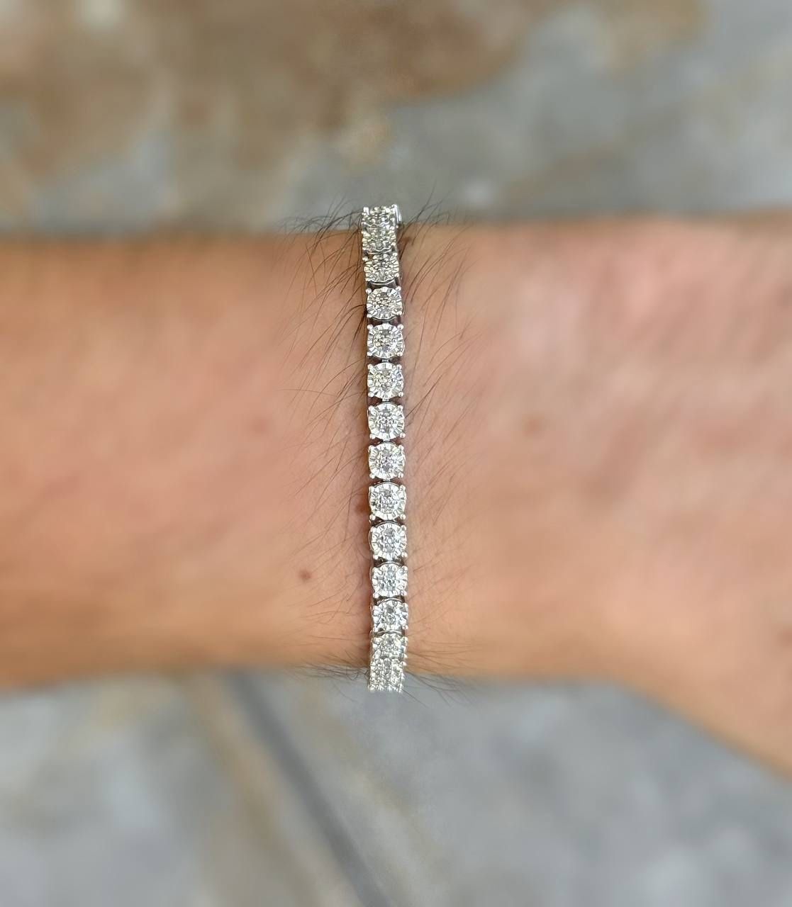 Jewelry .925 sterling silver natural Diamond 0.70CTW tennis bracelet 7.00” 4.70mm