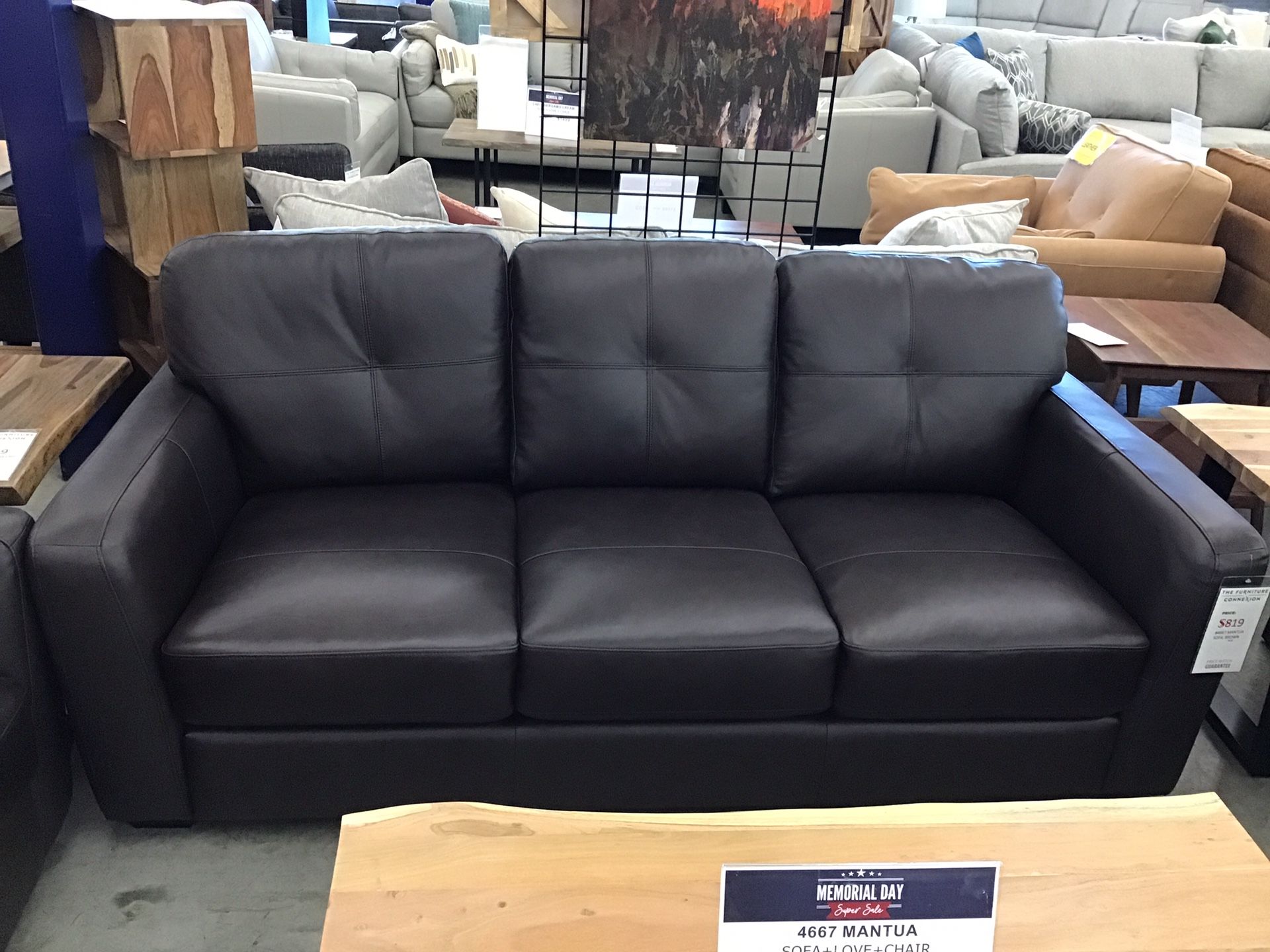 Mantua Leather Sofa 81” Long