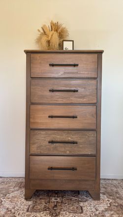 5-Drawer Tall Wood Dresser Chest