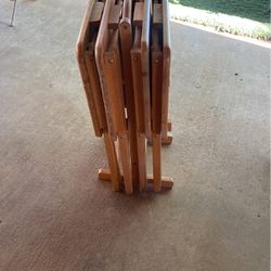 Wood Foldable Tables Set Of 4 
