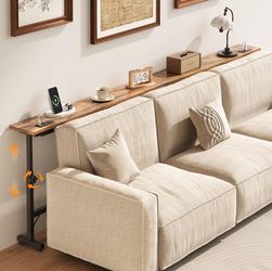 Behind Couch Console Table 2 Pack 79 Inch with Outlets USB Charging Station