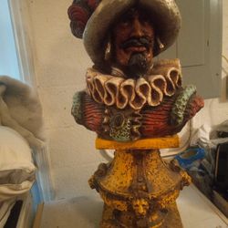 1972 Vintage Spanish Conquistador Chalkware Bust Universal Statuary Corp chicago by. Vaughn Kendrick