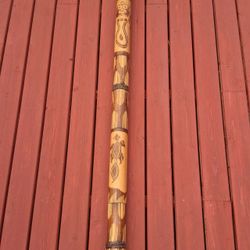 Bamboo Australian Aboriginal Didgeridoo 47" Long Hand Carved Tribal Turtle Decor Woodwind Instrument