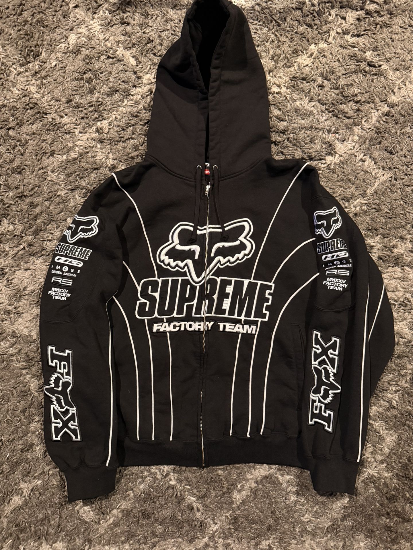 Supreme Fox Racing Zip Up Hooded Sweatshirt - www.disolcolor.com