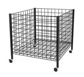 NEW 36” Rolling Wire Grid Display / Storage Bin – Heavy Duty