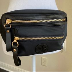 TORY BURCH BLACK NYLON BELT BAG FANNY PACK CROSSBODY PURSE