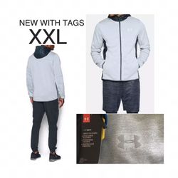 New With Tags Under Armour Swacket Hooded Jacket Gray XXL