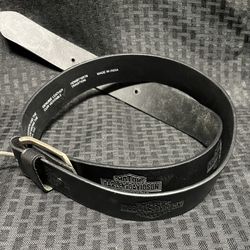 Harley-Davidson Men's Tradition Bar & Shield Genuine Black Leather Belt - 44