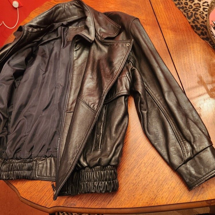Large Black Leather Jacket For Men
