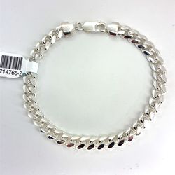 925 Sterling Silver 8” Miami Cuban Bracelet 21.10g 6.7mm 214768/2