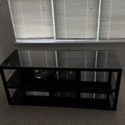 Metal Frame With Glass Shelving Entertainment Stand