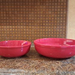 Serving Bowls Red 8 In and 10.5 In. $5