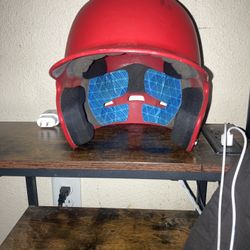 Red Easton Batting Helmet 