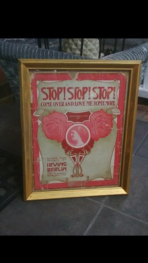 Musical playbill from very early 1900s framed