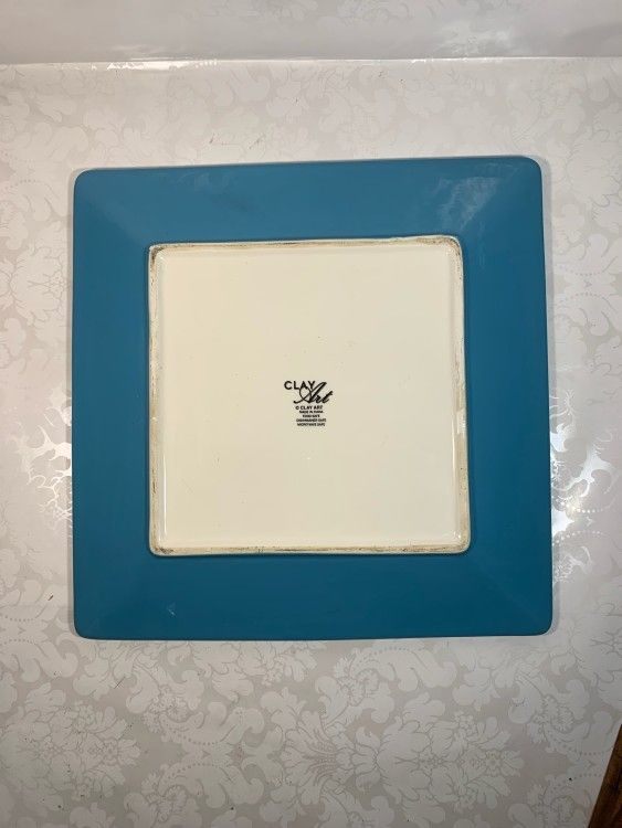 Vintage Hand Painted Hand Decorated Serving Plate