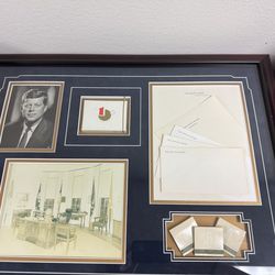John F Kennedy White House president rare artwork framed