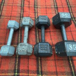 SINGLE DUMBBELLS ($1  LB.) : 10lb.  /   15lb.   /  20lb.   /   35lb.   * *. * *. 45lb.  &  55lb.   Are Also Available 