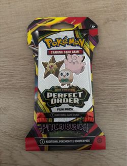 Pokémon TCG Mega Evolution Perfect Order Fun Pack plus pitch black booster pack sleeve