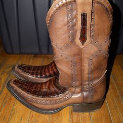 Cuadra Brown Leather Western Cowboy Equestrian Boots Men's Square Toe