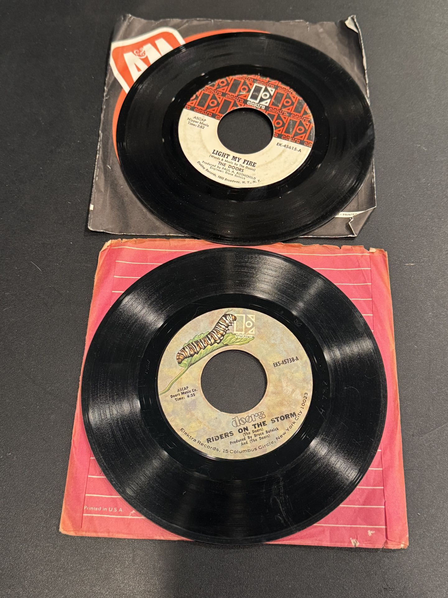 The Doors Riders on the Storm /Changeling EKS-45738 & The Doors - Light My Fire - EK-45615. Elektra. Fair condition.