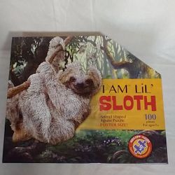 I AM LIL SLOTH Animal Shaped Puzzle EUC