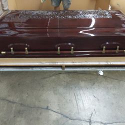 OLID POPLAR WOOD WITH CARVING CASKET (FLORAL) Casket
