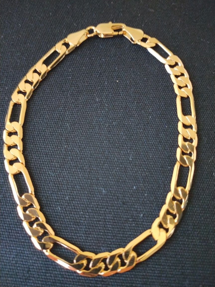 Gold 18k Plated Figaro Bracelet