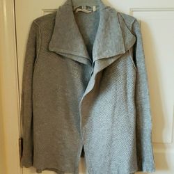 Soft Surroundings Gray Cardigan Sweater Size: PM