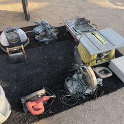 Ask for Prices if Interested  - Power Tools Lot - Bissell, Ridgid, Delta Miter Saw, Tile Saws - 