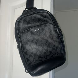 Coach C2932 Graham Pack Crossbody Sling-Bag Signature Charcoal Black