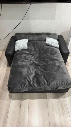 Gray Fabric Pull-Out Sleeper Sofa dog bed