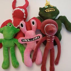 Monster Plush Stuffed Toys Lot of 5 Medium Multicolor Unique Characters.   