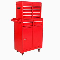 5-Drawer Rolling Tool Chest Cabinet, High Capacity Tool Box Storage Cabinet with Adjustable Shelf, Removable Tool Box Organizer 4 Wheels for Garage