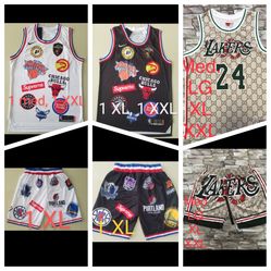 XXL White Supreme Jersey And Shorts, Medium Rockets Bape, Medium Iverson