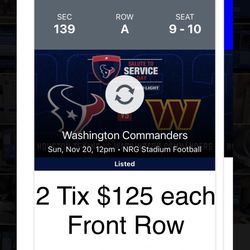 TEXANS vs Washington Commanders