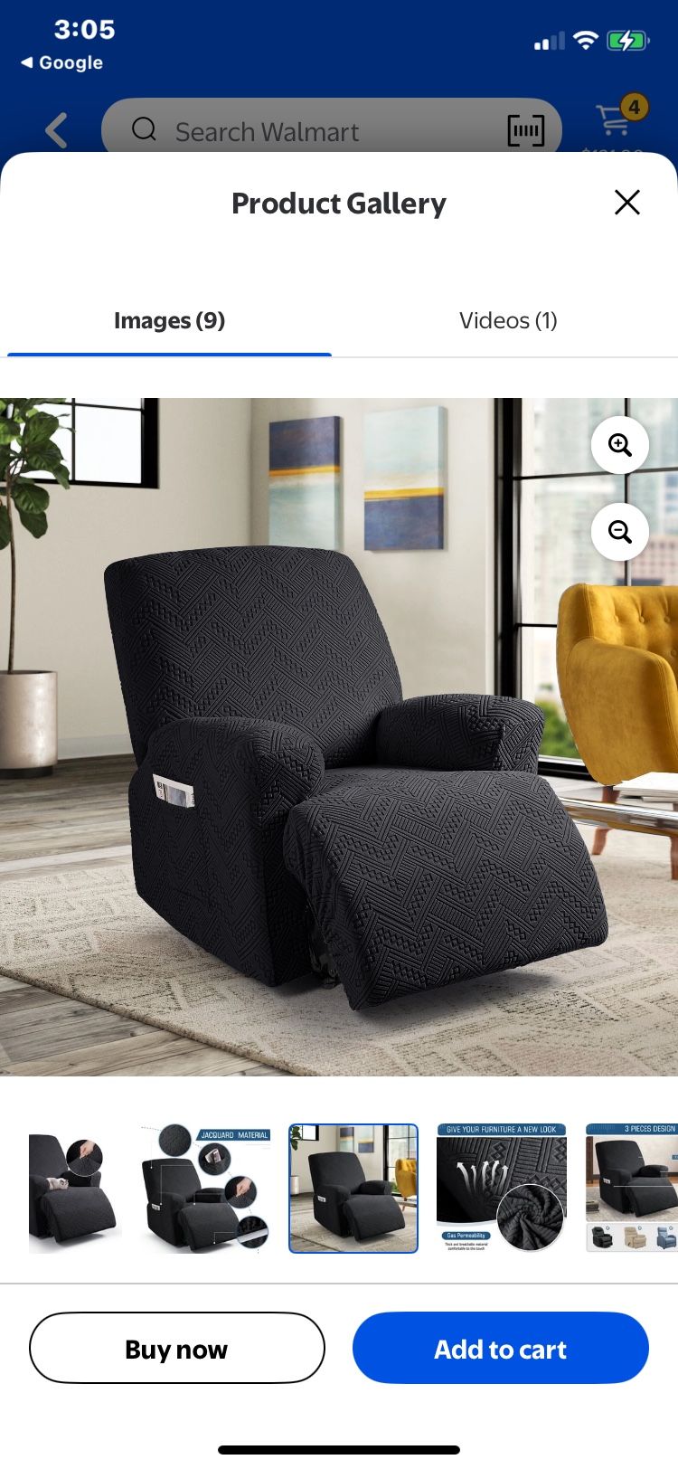 Recliner chair cover