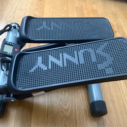 Sunny Health & Fitness Mini Stepper with Exercise Bands & LCD Monitor