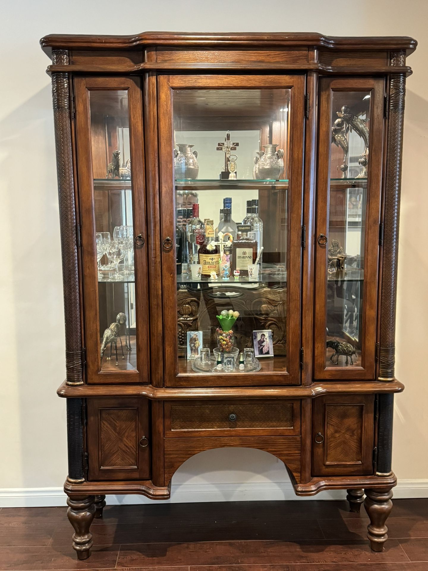 Antique Wood China Cabinet 