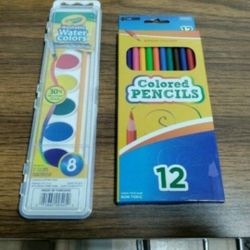 NEW Colored Pencils & Crayola Watercolor Paint Set 