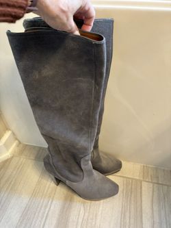 Women’s Size 8M Calvin Klein Gray Suede High Heel Boots